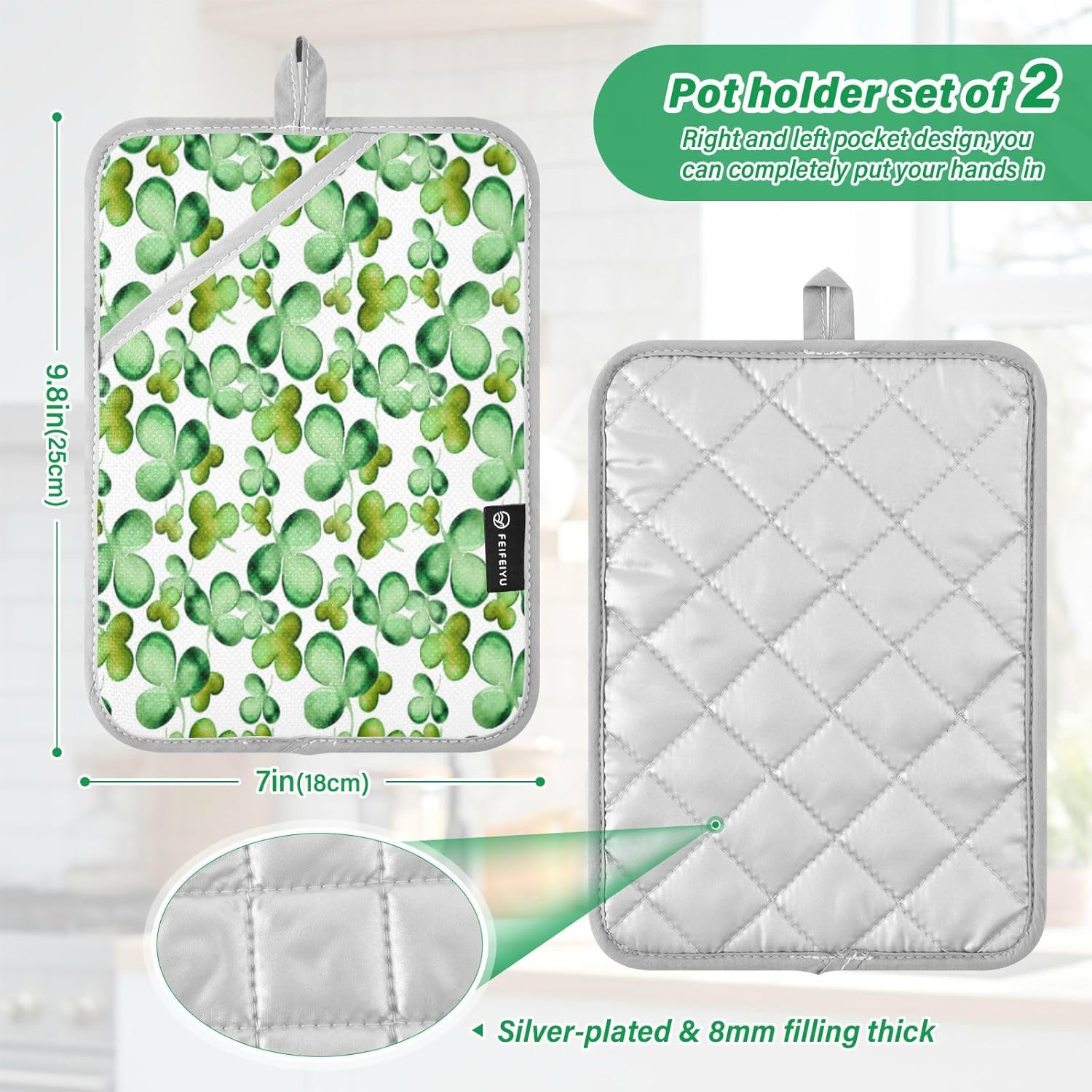 Premium 2-Pack Pot Holders Heat-Resistant - Easy Kitchen Use