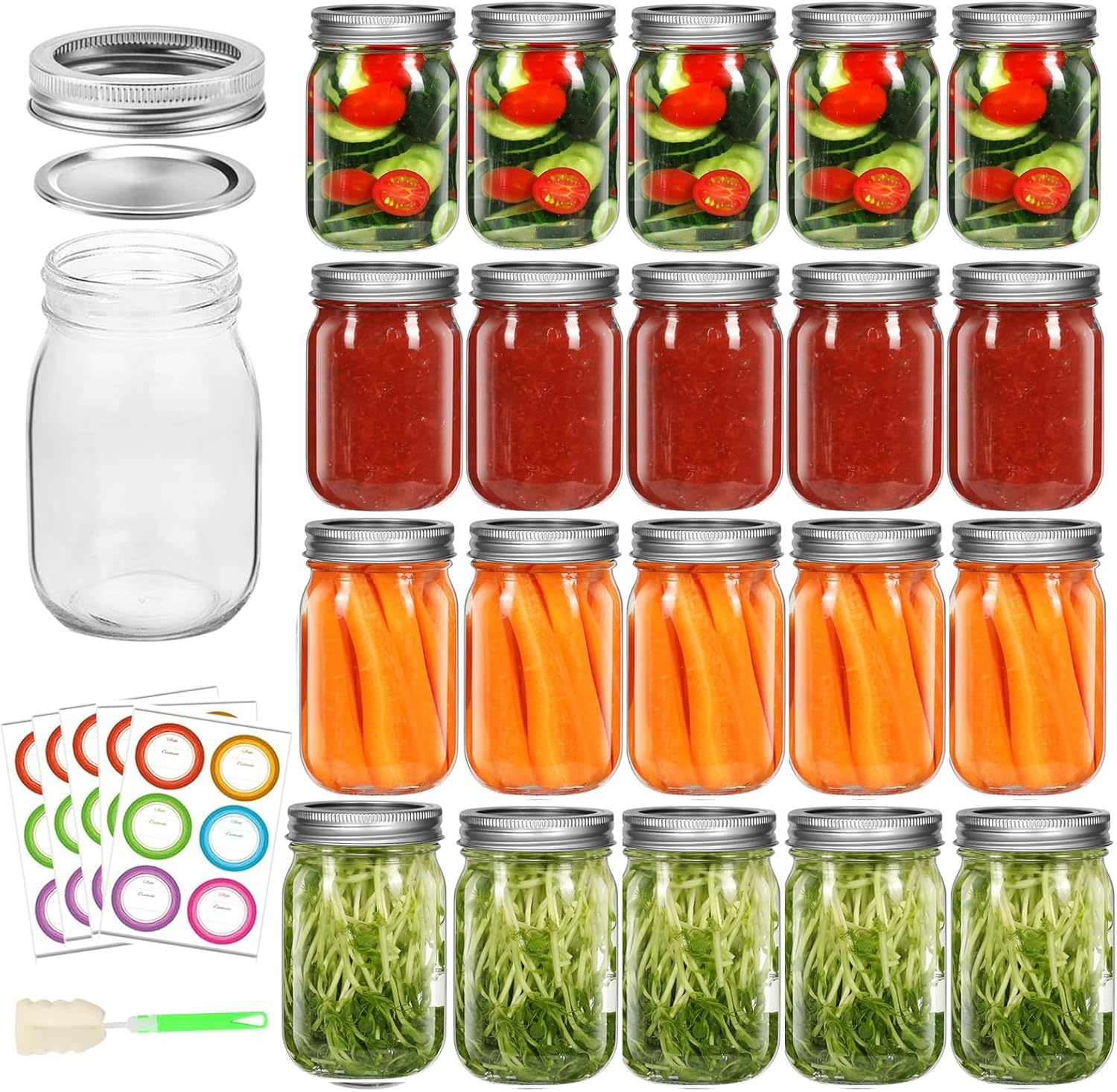 Premium 12oz Mason Jars