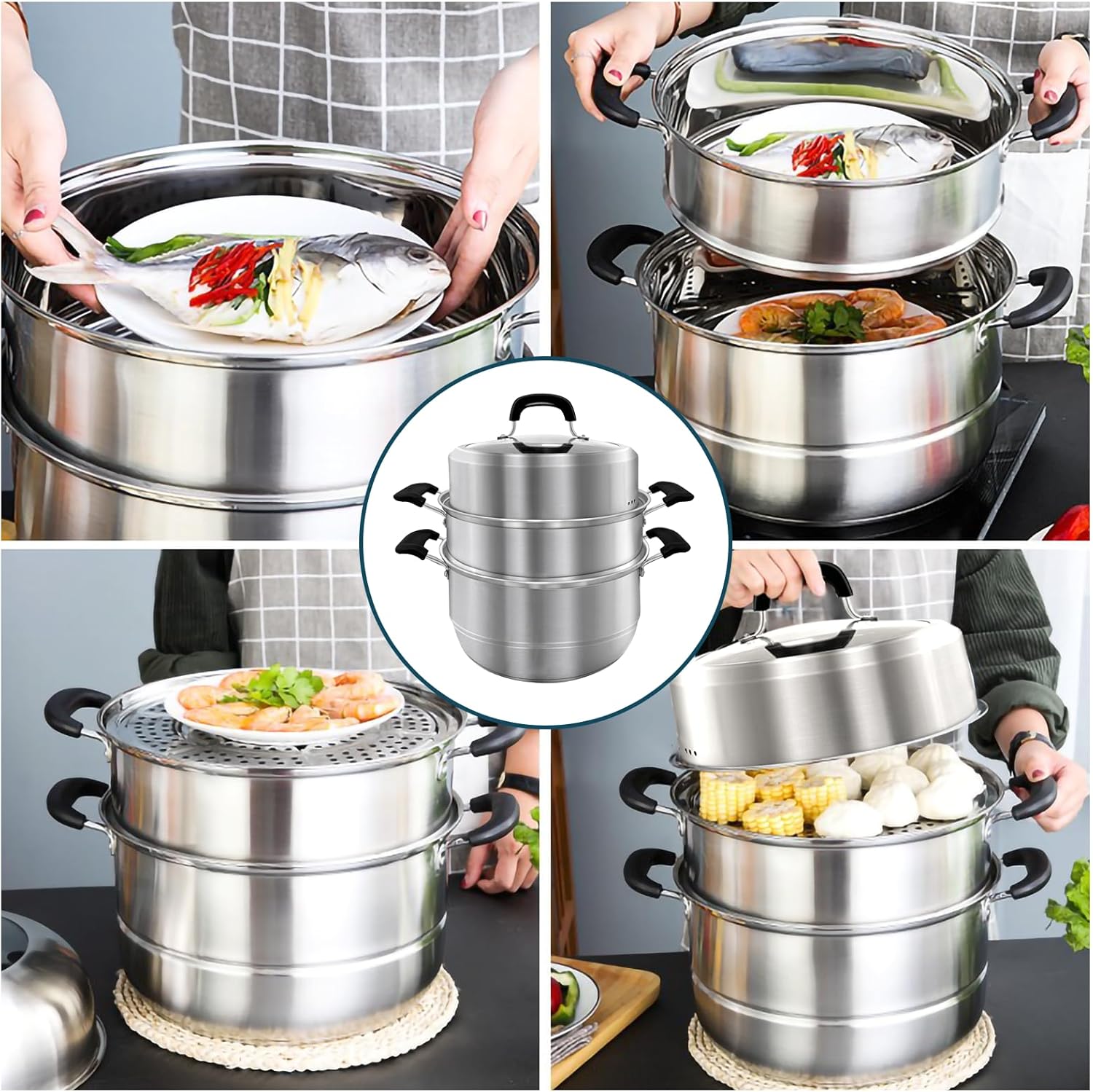 Convenient 11-Inch Steamer Pot for Kitchen Use