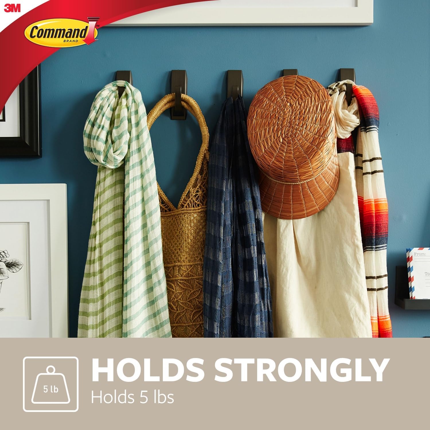Command Large Modern Metal Hook Brushed Nickel