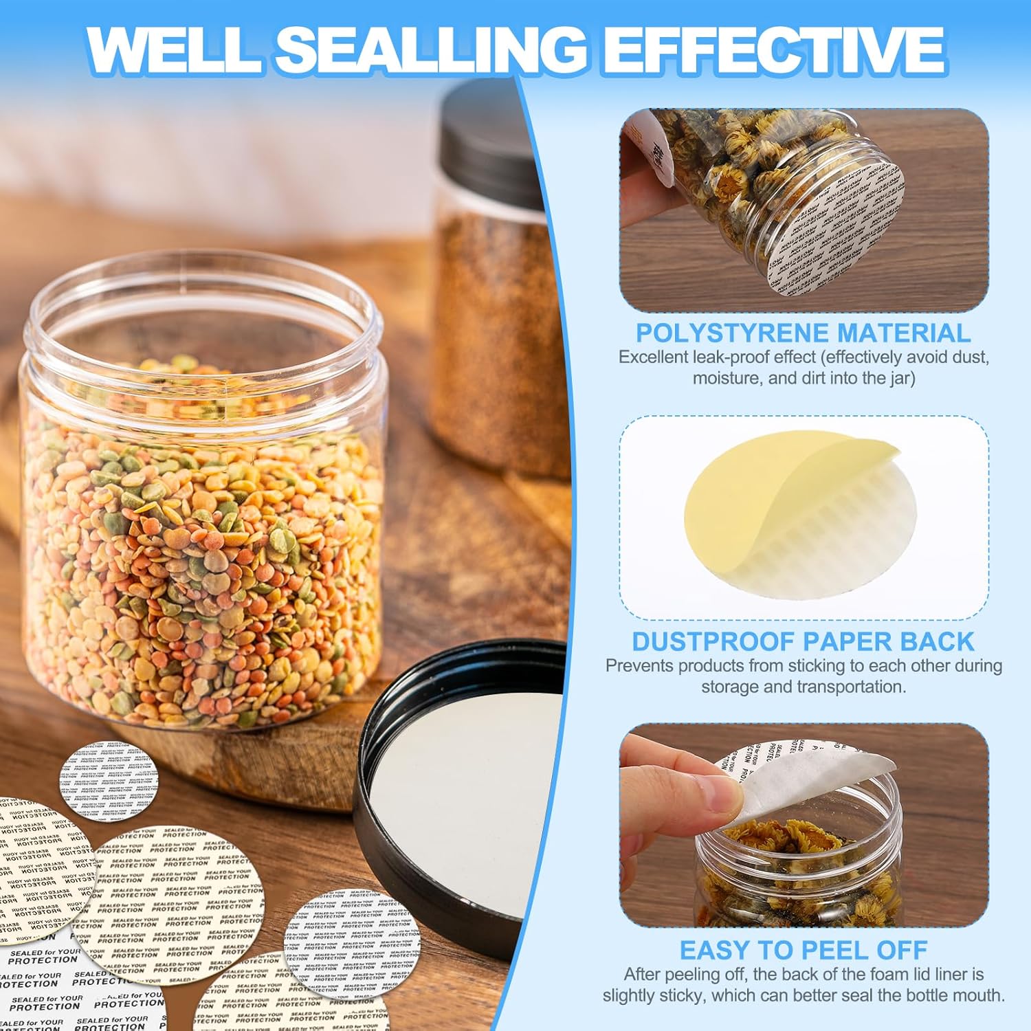 Seal Protect Jar Lid with Dustproof Protection