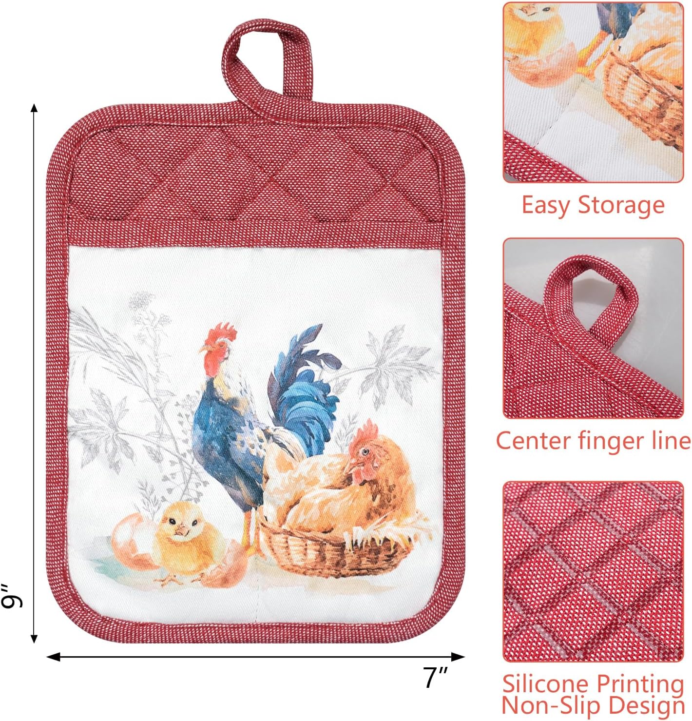 3PK Set silicone heat resistant pot holders