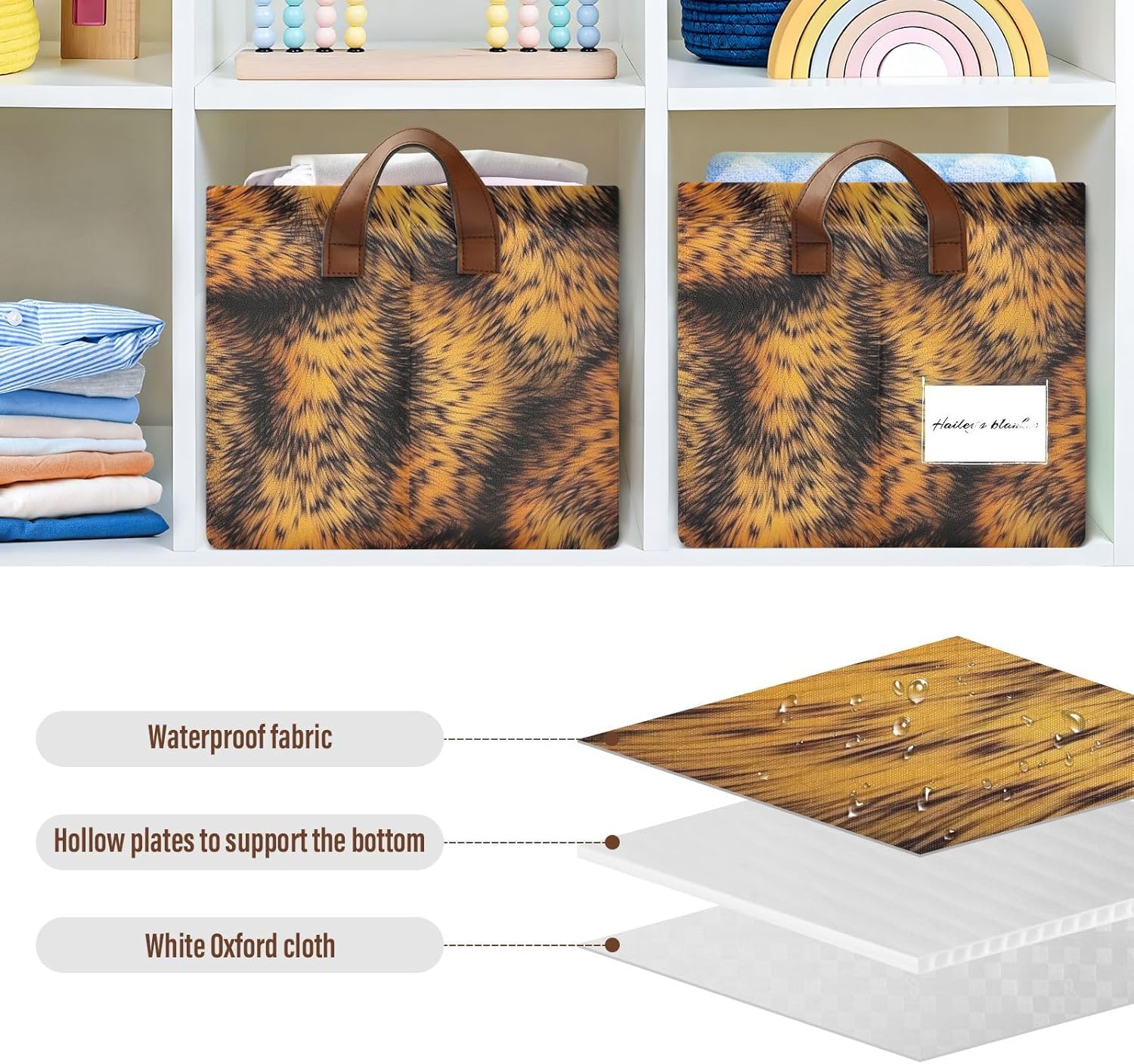 Leopard Print Storage Basket 1 Pack
