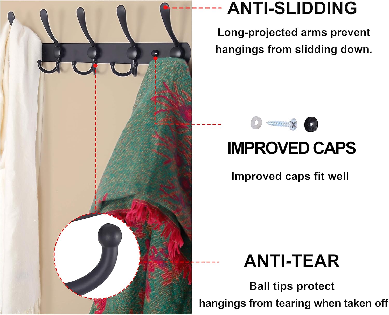 Sturdy Wall-Mounted Coat Rack
