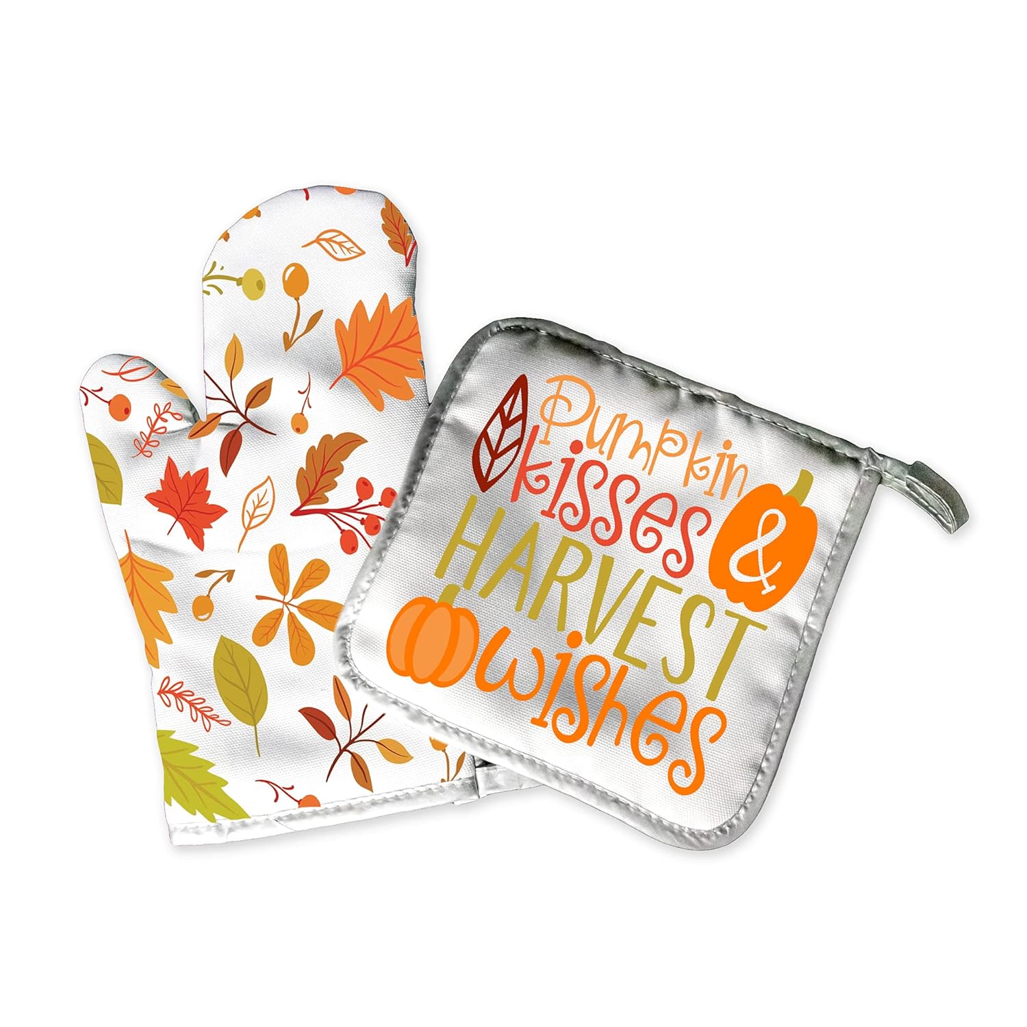 Decorative Cloth Oven Mitt Pot Holder Set Autumn Halloween