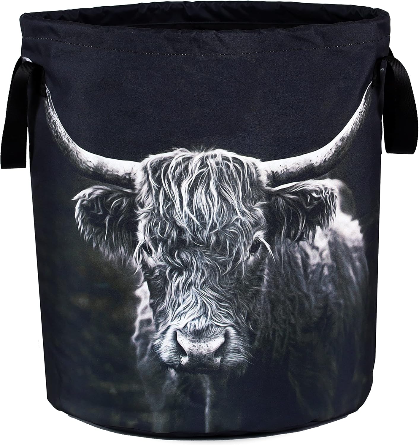 Highland Cow Laundry Basket Foldable Animal Storage Bag for BathroomLaundryBedroom Use