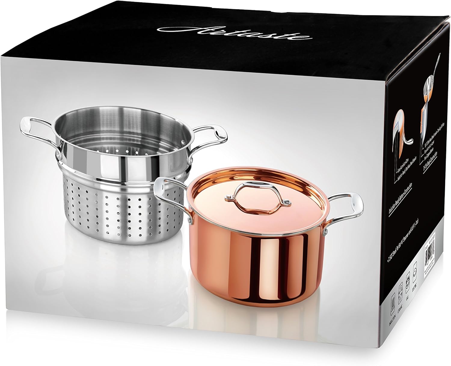 Artaste 56877 75-Quart Stock Pot with Steamer