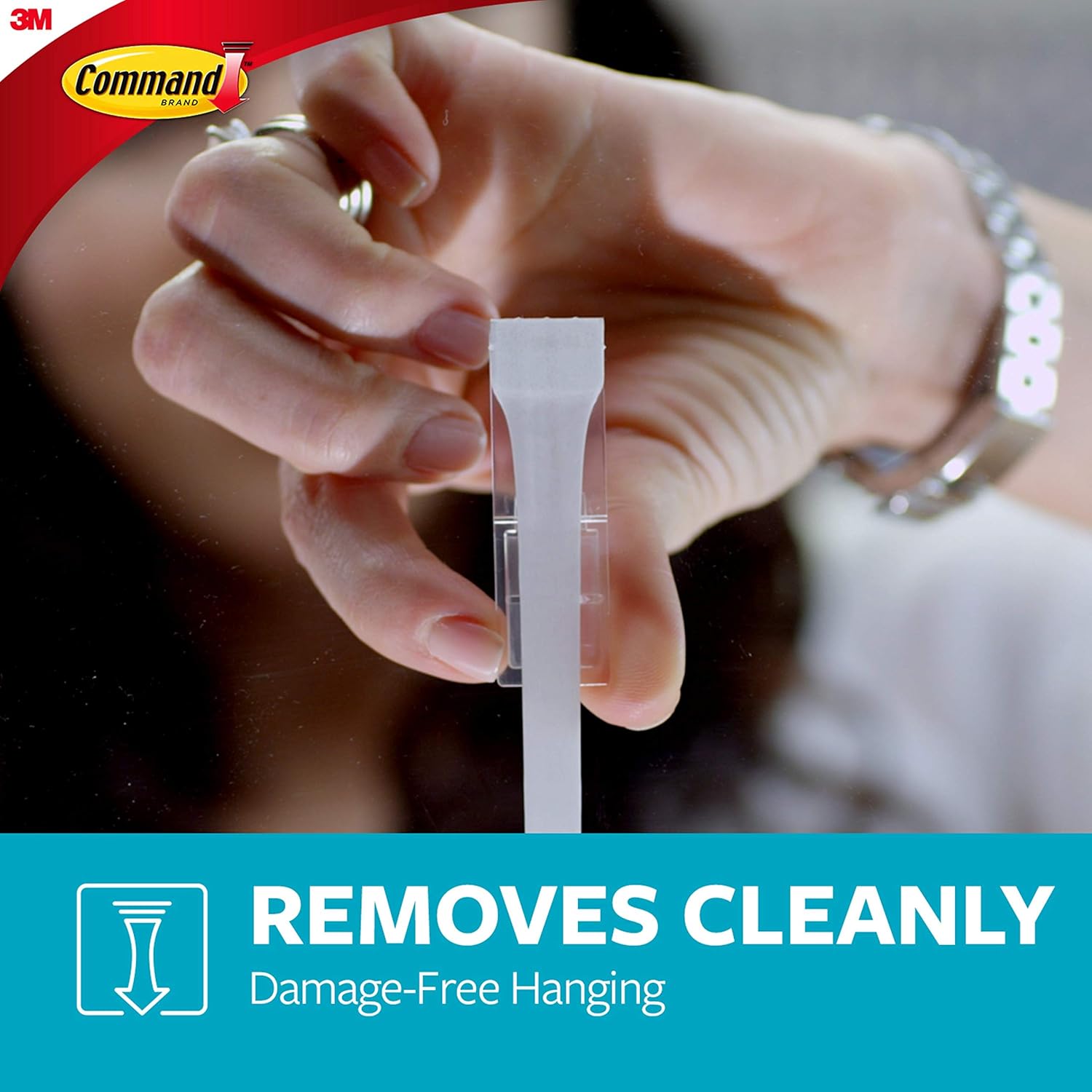 Bath Damage-Free Towel Organizer 3-Large Clear Frosted Water-Resistant Strips