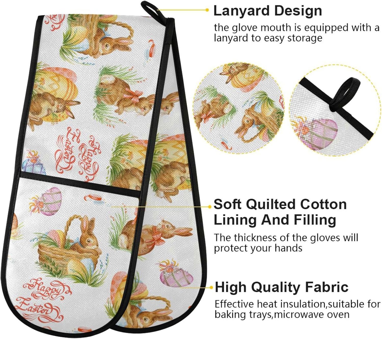ZZXXBProfessional Heat-Resistant Kitchen Mitts for Baking and Cooking