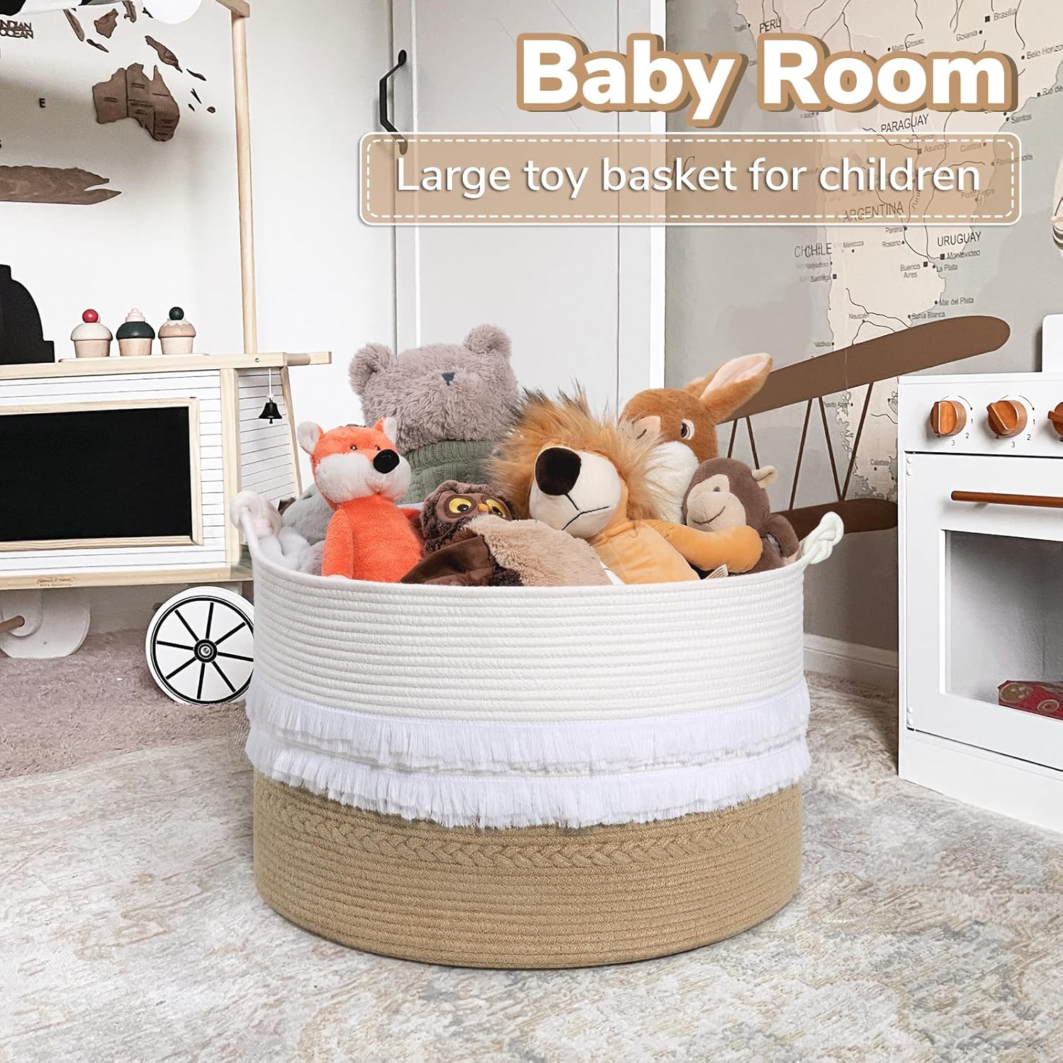 CherryNow Large Wicker Laundry Basket for Home