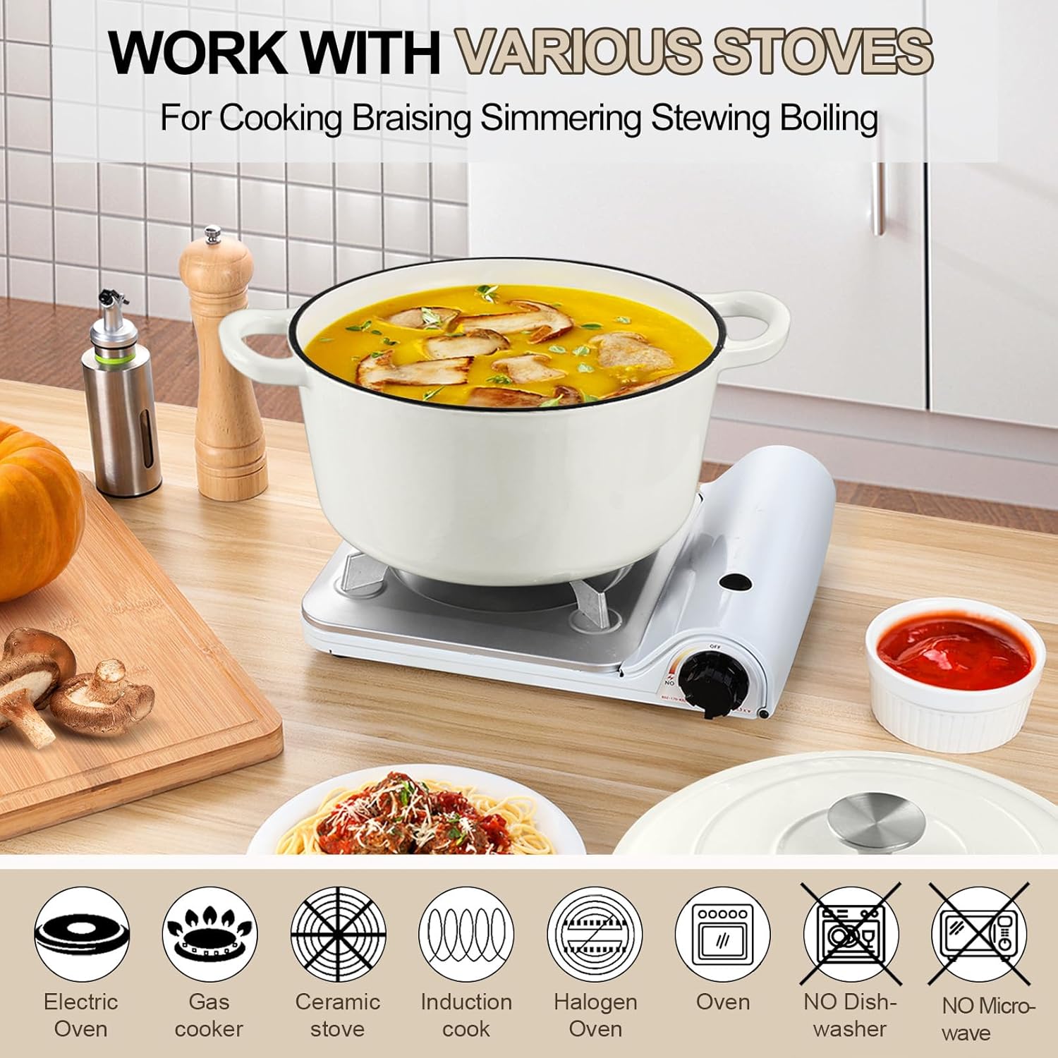 PP CHEF 7QT Enamel Dutch Oven with Lid