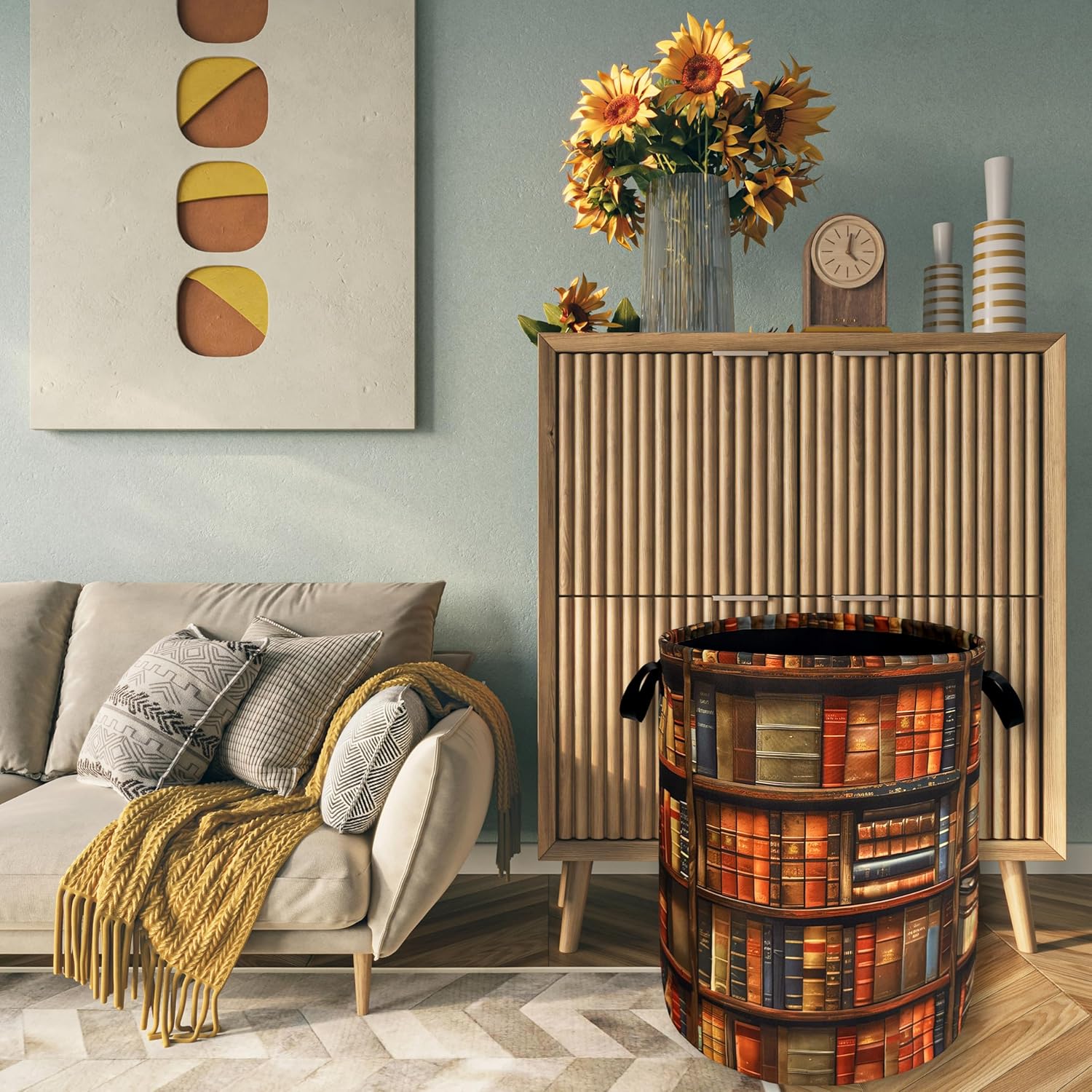 Retro Wooden Laundry Basket 189x165 for Home Kitchen