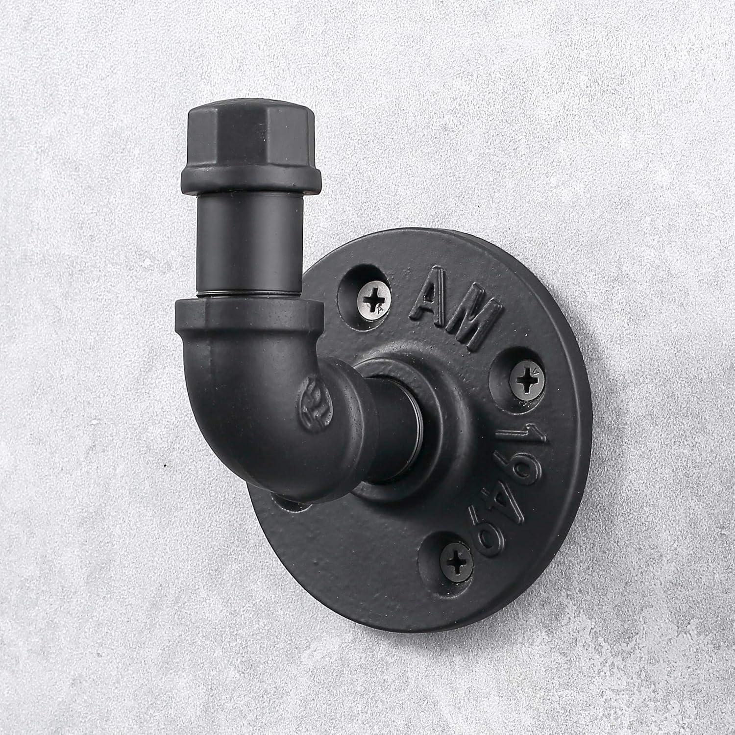 Industrial Style Metal Towel Hook Black Durable and Multi-Purpose