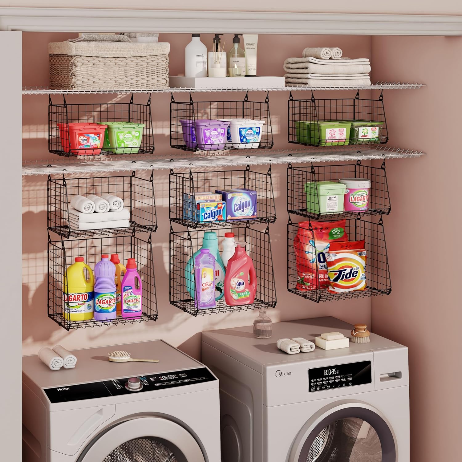 4-Pack Hanging Laundry Organizer