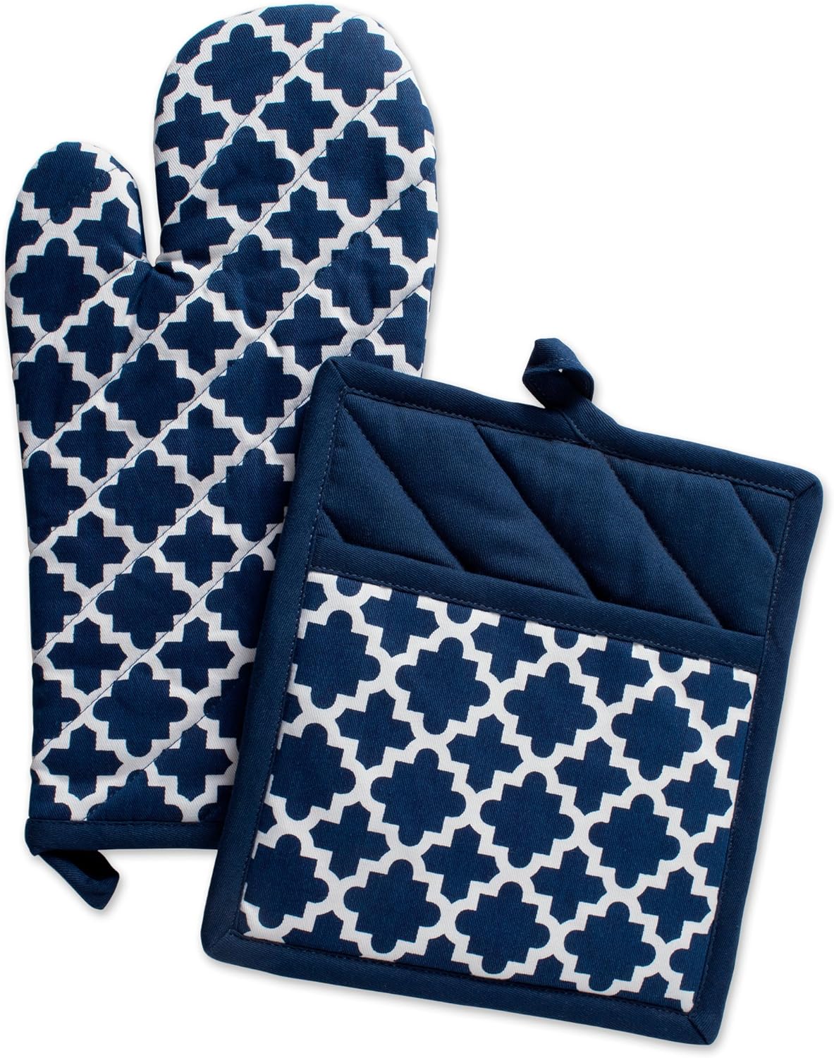 DII Lattice Oven Mitt Potholder Set 2 Piece