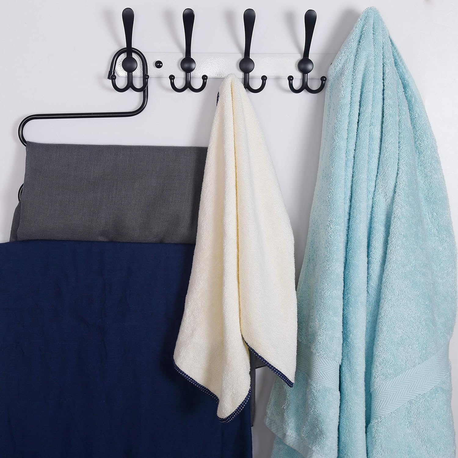 Dseap Wall Mounted Coat Rack with 5 Tri Hooks