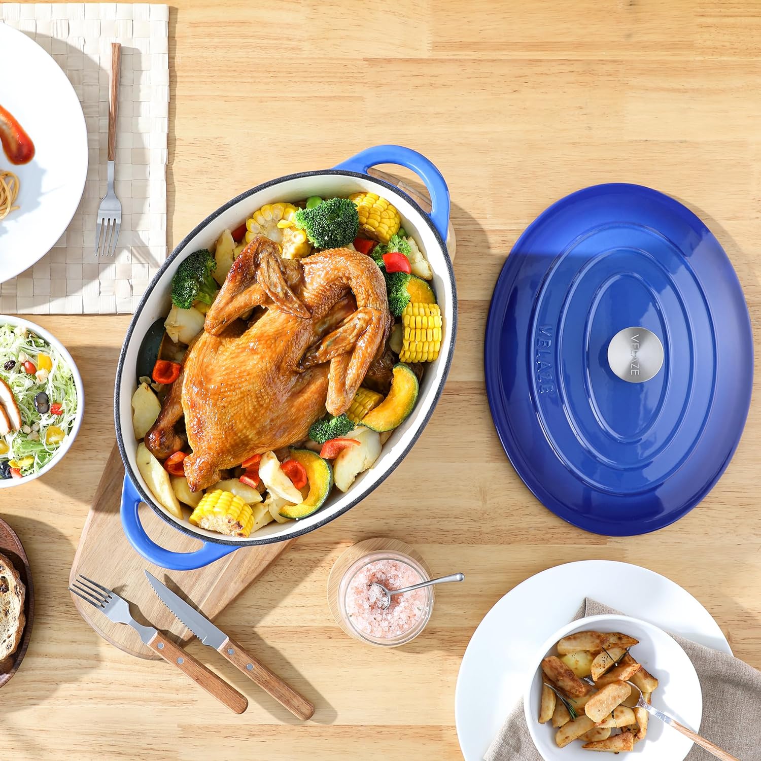Velaze 75 QT Enameled Dutch Oven with Lid