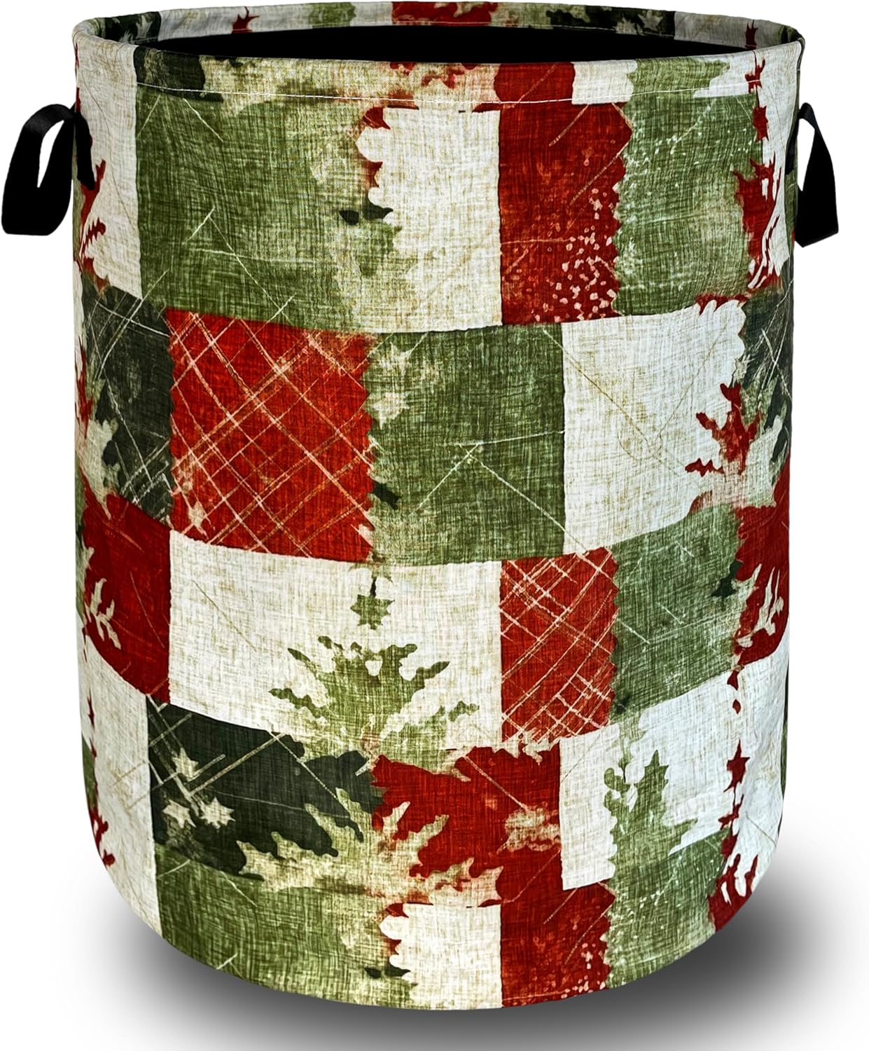 Christmas Laundry Basket with Tree Print Foldable Oxford Tote Bag