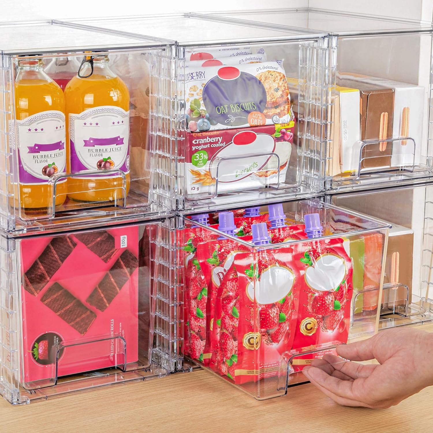 4-Pack Acrylic Storage Drawers for Bathroom Kitchen Pantry Organization