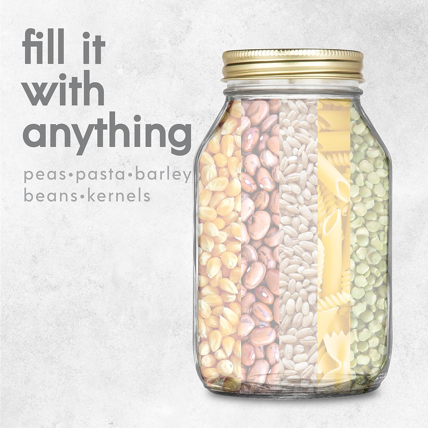 kitchentoolz 32-Ounce Canning Jars 4 Pack with Gold Lids