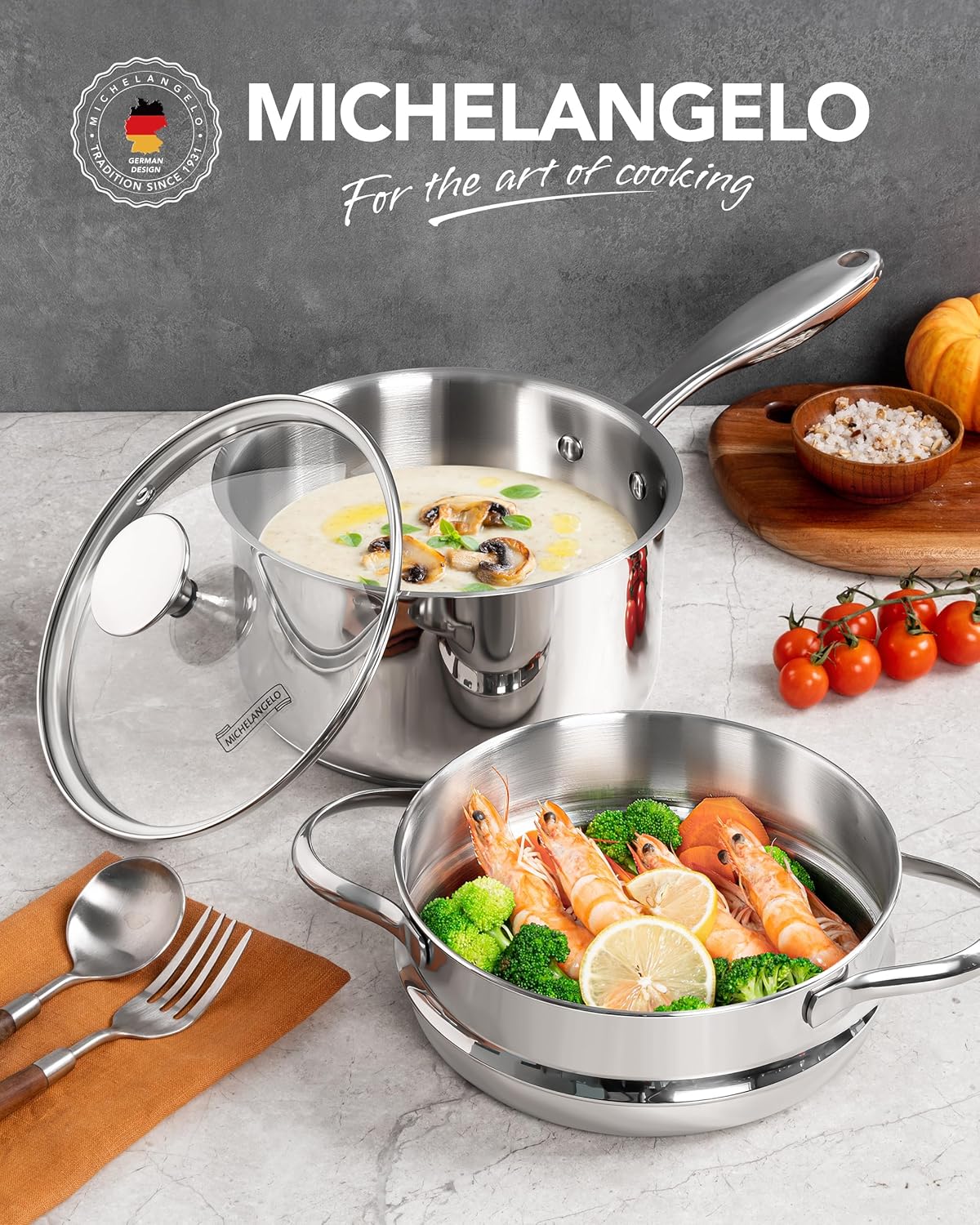 Stainless Steel Saucepan with Lid