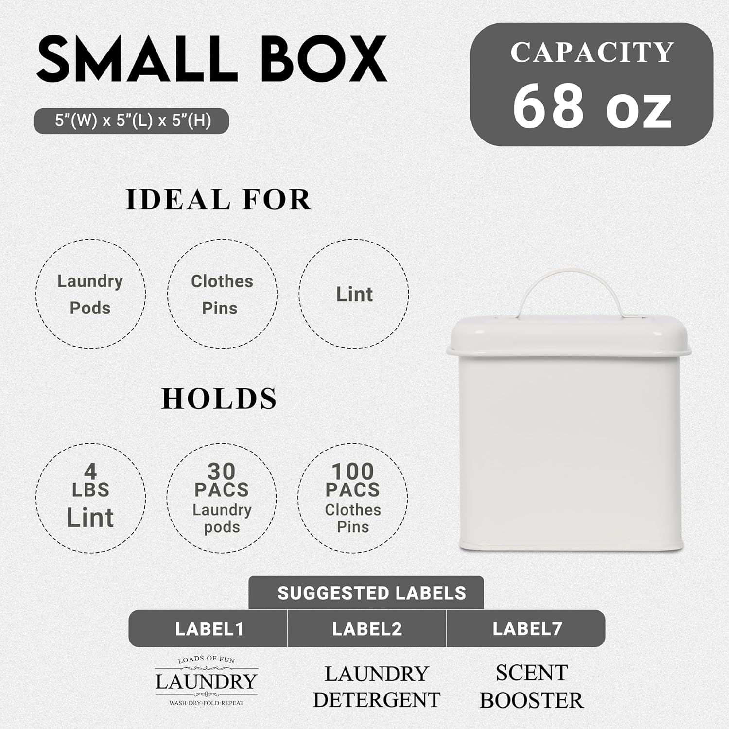 3-Set Modern Laundry Room Organization Baskets Labels