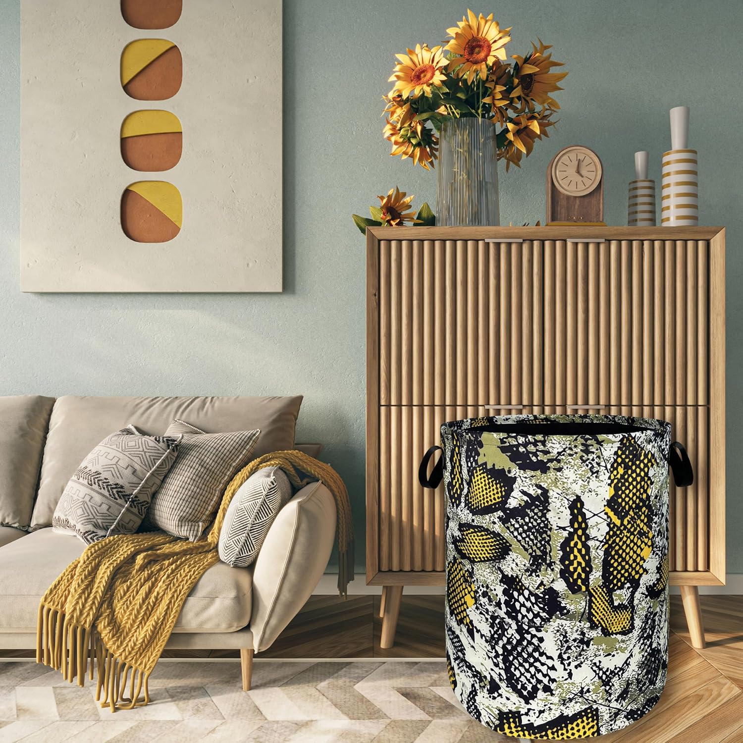 Retro Animal Snake Laundry Hamper