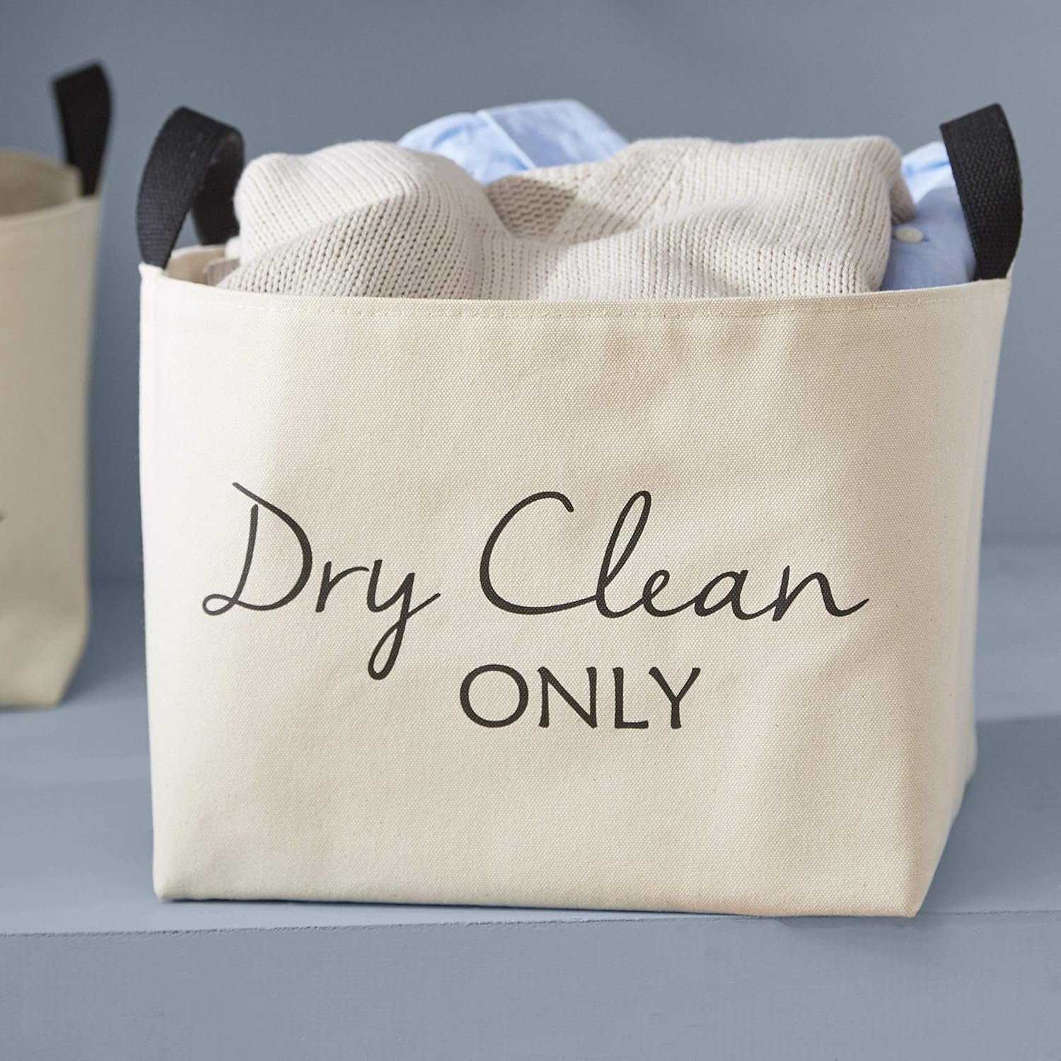 Dry Clean Only Canvas Laundry Basket - Unbleached Cotton