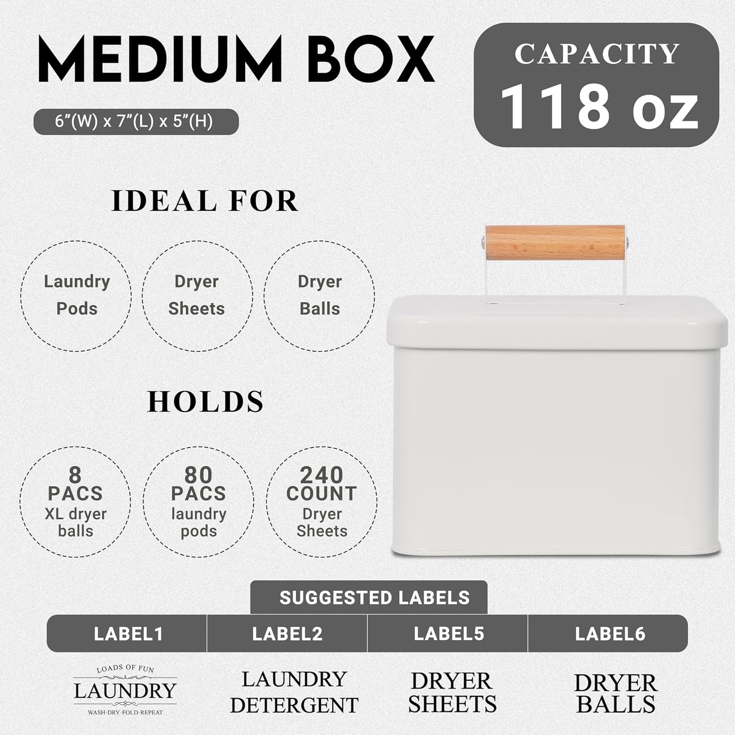 3-Set Modern Laundry Room Organization Baskets Labels