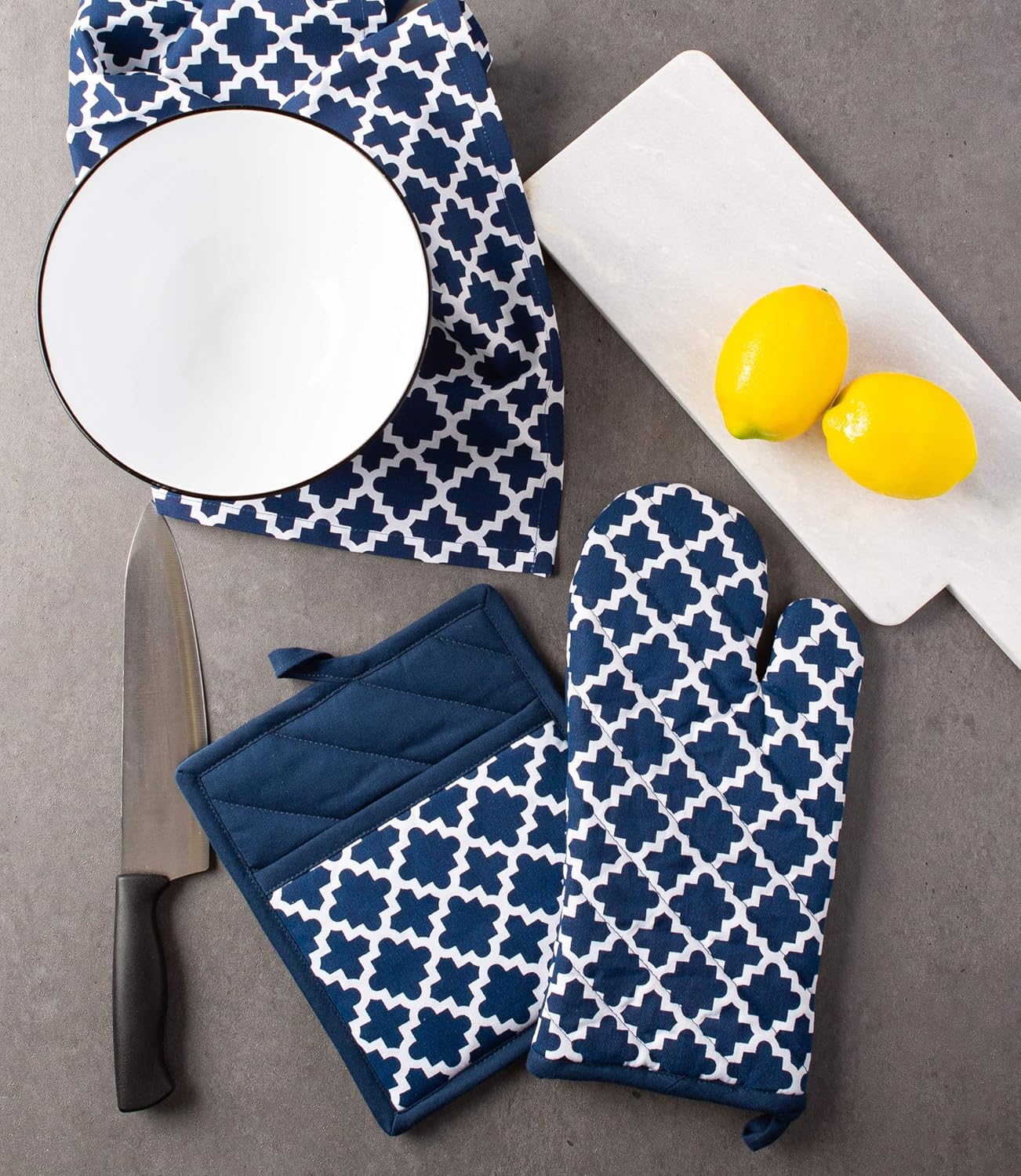 DII Lattice Oven Mitt Potholder Set 2 Piece